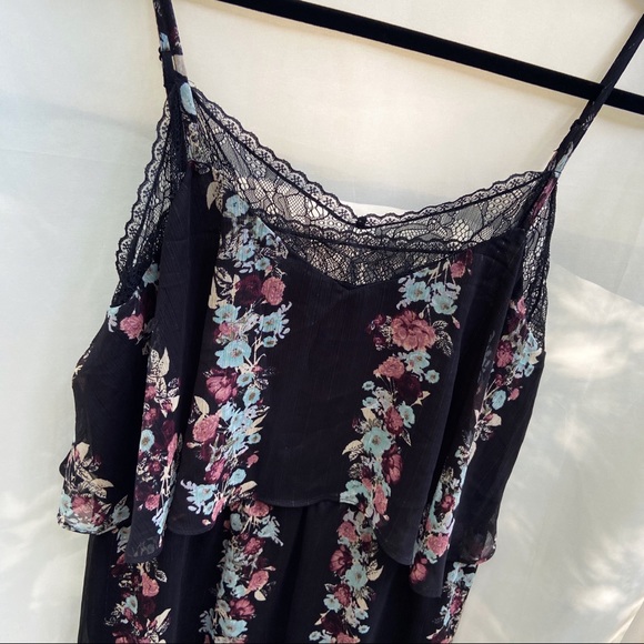 BCBGeneration Black Lace Floral Dress Medium - Picture 2 of 7